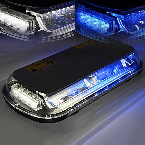 Xprite 44 LED 고강도 Law Enforcement 응급시 위험 경고 플래시 차량용 트럭 공사현장 LED 루프 탑 미니 바 손전등, 플래시 라이트 라이트 마그네틱,자석 베이스 ( 화이트&  그린)