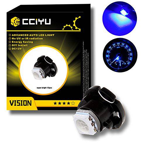 cciyu 10 팩 슈퍼 블루 5050 SMD T5 Neo 웨지 LED 라이트 온도 히터 컨트롤 램프 전구 12-14V DC 교체용 호환 1999-2001 사브 9-3