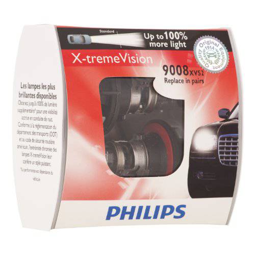 PHILIPS H1 X-tremeVision 업그레이드 헤드라이트전구, 전조등 up to 100 More 비전 2 팩