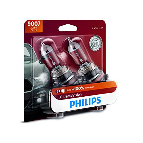 PHILIPS 9007 X-tremeVision 업그레이드 헤드라이트전구, 전조등 up to 100 More 비전 2 팩