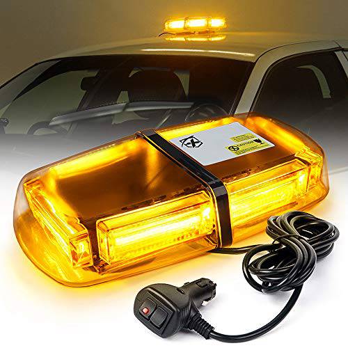 Xprite  노란색 COB LED 루프탑 비콘 라이트 12 미니 손전등, 플래시 라이트 라이트 바 w/ 마그네틱,자석 마운트 플래시 경고 주의 라이트 응급시 차량 트럭 포스탈 제설기