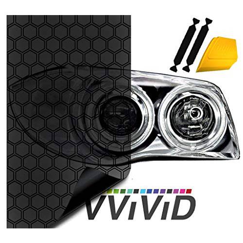 VViViD  헥스+ 다크 스모크 하이 광택 Air-Tint 헤드라이트,전조등 (16 x 60 (w/ 공구세트))