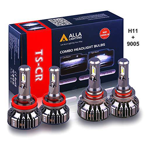 Alla Lighting H11 and 9005 LED 전구 콤보 HB3 Forward 라이트닝+ H11 담근 빔 교체용 Xtreme 슈퍼 브라이트 변환 키트, 6000K 제논 화이트
