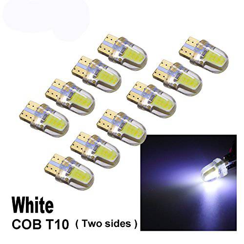 PA 10 x COB LED (2 sides each 4 칩) T10 921 T15 194 CANBUS 규토 실리콘 브라이트 사이드 마커 라이트/ 회전 신호 라이트/ 운전 라이트/ 특허 라이트 전구 (화이트)