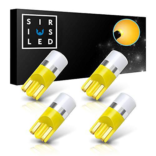 SIRIUSLED AG 슈퍼 브라이트 300 루멘 울트라 컴팩트 LED 인테리어 라이트 전구 사이즈 168 175 194 2825 팩 of 4 컬러 오렌지/ Yellow