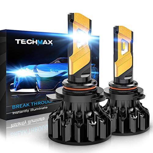TECHMAX 9012 LED 헤드라이트전구, HIR2 12000Lm 6500K 제논 화이트 변환 키트 of 2