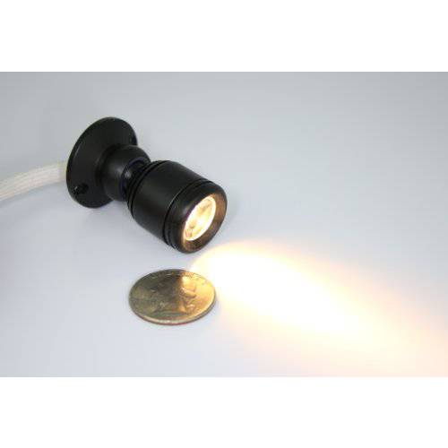 마이크로 회전식 LED 스포트라이트 - 1 와트 하이 파워 LED 램프 - 작은 사이즈, Warm 화이트 LED, 12 to 28VDC