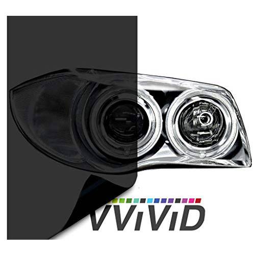 VViViD  다크 블랙 헤드라이트,전조등 테일라이트,후미등 틴트 Air-Release 비닐 랩 필름 롤 (60 x 17.9)