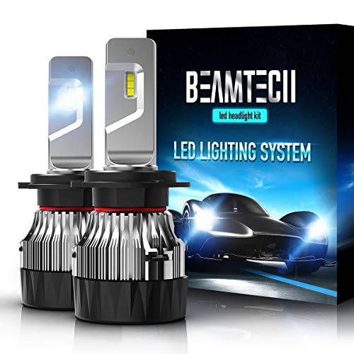 BEAMTECH H7 LED 헤드라이트,전조등 전구, 30mm 히트싱크 베이스 CSP 칩 10000 루멘 6500K 제논 화이트 익스트림 슈퍼 브라이트 변환 키트 of 2
