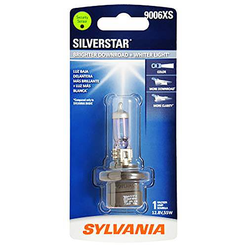 SYLVANIA - 9006XS SilverStar - 고성능 할로겐 헤드라이트전구,  하이 빔, 로우 빔 and Fog 교체용 전구, Brighter Downroad Whiter 라이트 (포함 1 전구)