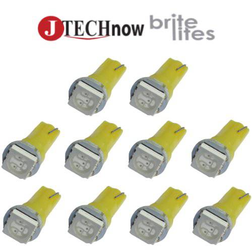 Jtech 10x T5 5050 SMD LED Yellow 악기 패널 대시보드 라이트 전구 74 17 18 37 70 2721
