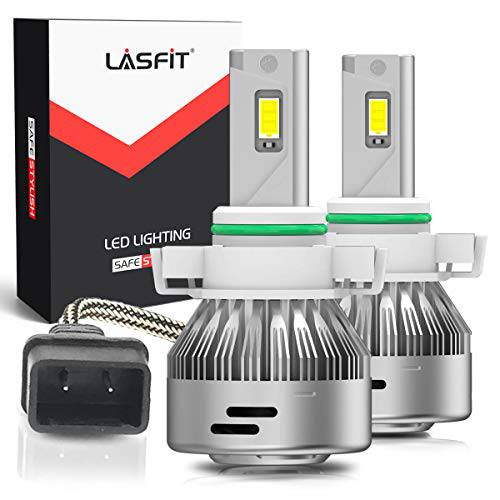 LASFIT 5202 5201 PSX24W LED 포그라이트, 안개등 전구 익스트림 슈퍼 브라이트 60W 6000LM 6000K 화이트 조절가능 빔 플레이 and 플러그 (2 팩)