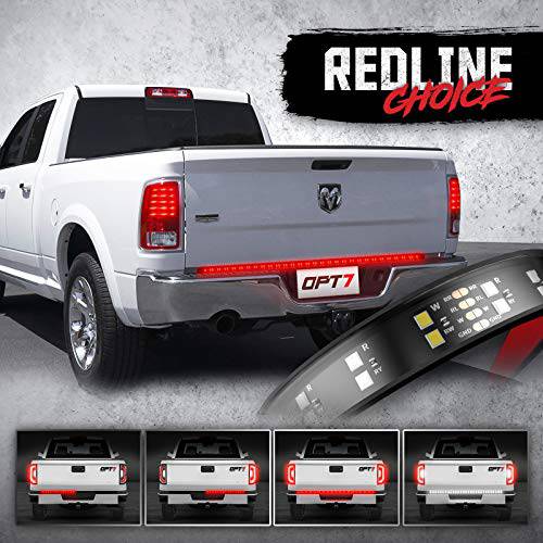 OPT7 60 LED 테일게이트 라이트 바 스트립, 레드라인 초이스,  2열 플렉시블 레드/ 화이트 라이트 브레이크 라이트, 리버스 라이트, 회전 신호 라이트 트럭, 트레일러, 견인 차량