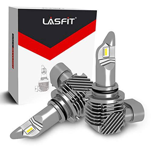 LASFIT 9005 LED 팬리스 헤드라이트전구, 전조등, 4000lm Per 세트, 6000K 쿨 화이트, HB3 하이빔 라이트 전구 교체용, 플러그 N 플레이, 팩 of 2