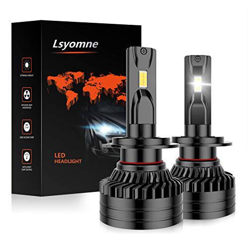 Lsyomne H7 LED 헤드라이트전구, 전조등 110W 20000LM 하이 파워 익스트림 브라이트 6000K 쿨 화이트 변환 키트 조절가능 빔 IP68