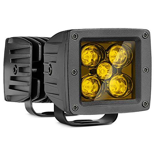 Nirider LED 큐브 라이트 노란색, 2PCS 50W 크리 3 인치 LED 포그라이트, 안개등 Yellow LED 팟 라이트 오프로드 드라이빙라이트 스팟 LED 라이트 바 사각 LED 워크라이트 트럭 차량용 SUV ATV UTV 트랙터 보트