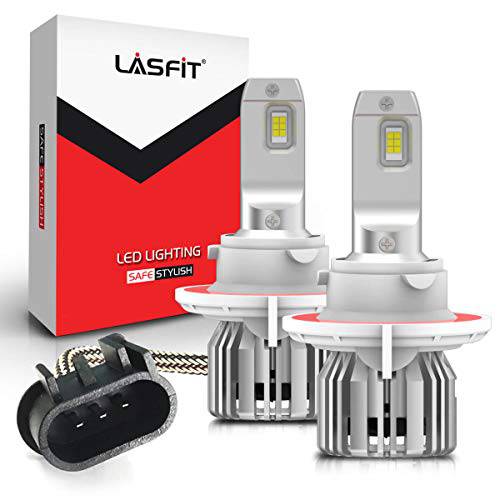 LASFIT H13 9008 LED 헤드라이트전구 6000K 슈퍼 브라이트 하이/ 로우 듀얼 빔 LED 방수 헤드라이트 변환 키트 플러그 and 플레이, New 세대 플러스 버전