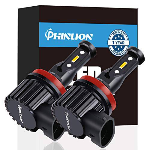 Phinlion H11 H16 Yellow LED 안개등 4000 루멘 슈퍼 브라이트 CSP 12V H8 DRL 낮 런닝 라이트, 3000K 골든 Yellow