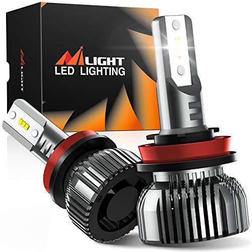 Nilight H11 LED 헤드라이트전구, 전조등, 350% 밝기, 50W 10000lm 전조등,헤드램프, 미니 사이즈, H9 하이빔, H11 로우 빔, H8 H11 H16 포그라이트, 안개등, 6000K 제논 화이트, 팩 of 2