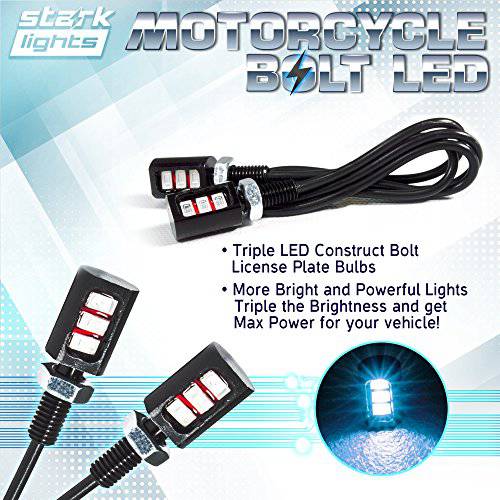 차량용/ 오토바이 특허 LED Bolt 스크류 - 3열 SMD - 하이 파워 특허 플레이트 LED 라이트 - 아이스 화이트 8000K
