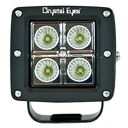 IPCW W100420-60 크리스탈 Eyes 3 사각 20W 4-LED 워크라이트 (6500K. 60-Degree 플러드 라이트 크리 LED)