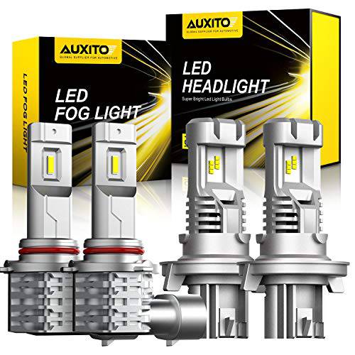 AUXITO H13 9008 LED 헤드라이트전구, 전조등& 9145 9140 H10 LED 포그라이트, 안개등 전구, 6500 쿨 화이트