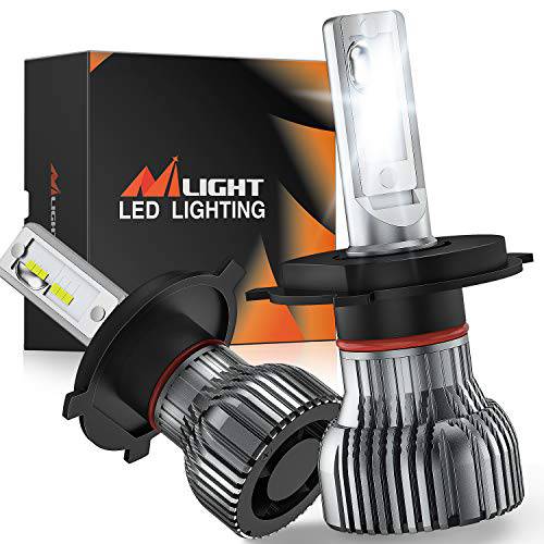 Nilight E1 H4/ 9003 LED 헤드라이트전구, 전조등, 350% Brighter, 50W 10000LM HB2 LED 하이/ 로우 빔 헤드라이트,전조등 변환 키트, 6000K 쿨 화이트, 미니 사이즈, 팩 of 2