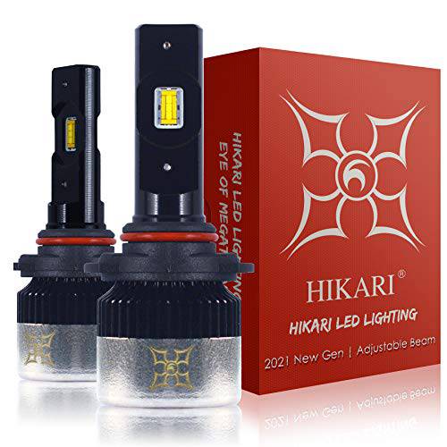 HIKARI 9012 LED 전구, 2021 New 세대 of Japanese CSP LED Tech, 간편 설치, 조절가능 빔,  포그라이트, 안개등, 할로겐 교체용 6K 쿨 화이트 IP68