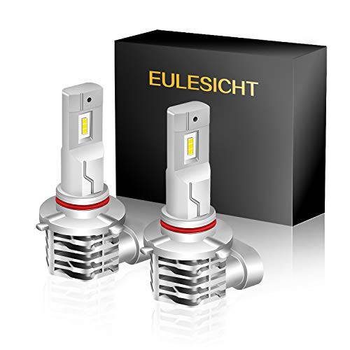 EuleSicht 9005 LED 헤드라이트전구, 전조등 변환 키트 50W 8000lm Per 세트 6500K 쿨 화이트 팬리스 LED 헤드라이트 퀵 설치, 팩 of 2
