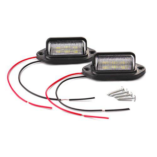 CZC 오토 12V LED 외부 특허 플레이트 태그 라이트, 인테리어 Courtesy 돔/ 루프 트렁크/ 카고 Underhood 램프, Total 12 화이트 SMD 전구, 법정 자동차 트럭 RV 트레일러 (화이트 라이트, 2 팩)