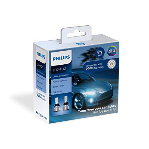 필립스 자동차 라이트닝 9006 Ultinon 에센셜 LED 포그라이트, 안개등, 2 팩