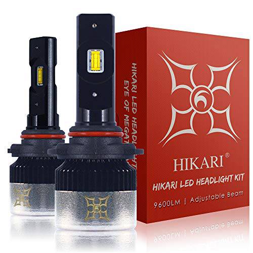 HIKARI 9006 LED 전구, 9600lm, 하이 루멘 LED 변환 키트, Japanese CSP LED Tech, CANBUS Ready, HB4 할로겐 교체용 전구, 6000K 쿨 화이트, 안개등