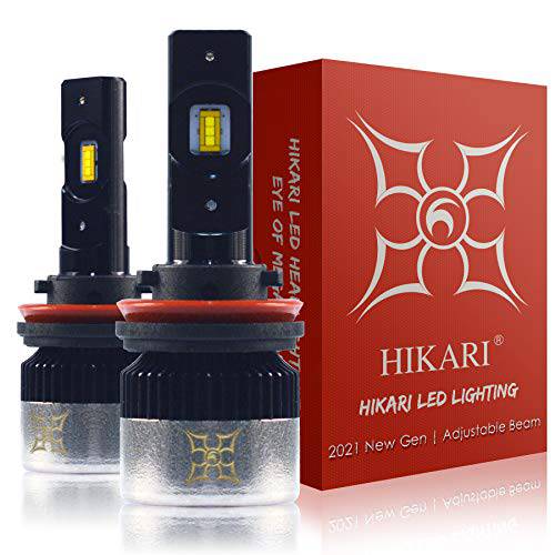 HIKARI H11 LED 전구, 9600lm, 하이 루멘 LED 변환 키트, Japanese CSP LED Tech, CANBUS Ready, H9 할로겐 교체용 전구, 6000K 쿨 화이트, H8 안개등