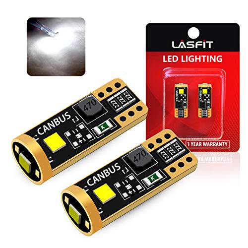 LASFIT 194 LED 전구 화이트 6000K 168 T10 2825 W5W Canbus 에러 프리 LED 라이트 전구 특허 플레이트 라이트, 팩 of 2