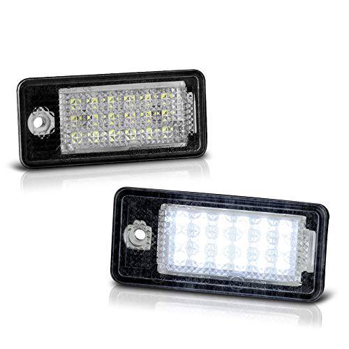 VIPMOTOZ 풀 SMD LED 특허 플레이트 라이트 태그 램프 조립품 교체용 쌍, 세트 아우디 A3 A4 A6 A8 S3 S4 S6 S8 Q7 RS4 RS6, 6000K 쿨 화이트, 2-Piece 세트