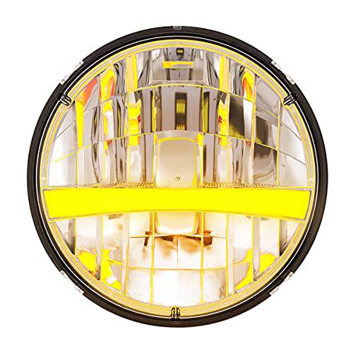 United Pacific 7 하이 파워 LED 헤드라이트,전조등 w/ 회전 신호&  노란색 포지션 라이트 바