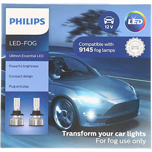 필립스 자동차 라이트닝 9145 Ultinon 에센셜 LED 포그라이트, 안개등, 2 팩