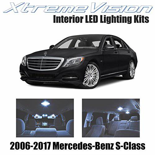 Xtremevision 인테리어 LED Mercedes-Benz S-Class 2006-2017 (12 피스) 쿨 화이트 인테리어 LED 키트+  설치 툴