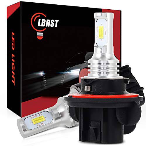 LBRST H13/ 9008 LED 전구 4800lm 6000K 제논 화이트, 슈퍼 브라이트 DRL 교체용 전구 하이/ 로우 빔, 낮 런닝 라이트 전구 자동차, 트럭 2PCS