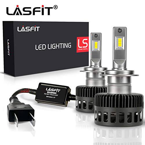 LASFIT LS 플러스 H7 LED 전구, 72w 8000LM 6000K 쿨 화이트 슈퍼 브라이트 플러그& 플레이 - 2 팩