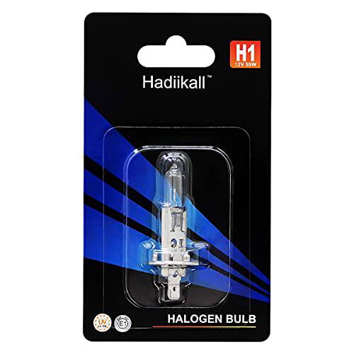 Hadiikall H1 할로겐 헤드라이트전구, 전조등, 1 팩 하이빔 교체용 전구, 12V 55W 고성능 전구 Brighter 라이트