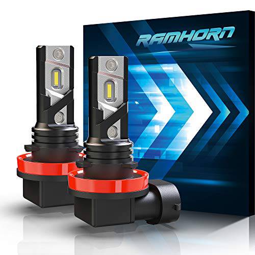 RAMHORN H11 LED 포그라이트, 안개등 전구, 360° 빔 앵글 2800Lm 6000K 제논 화이트 1860 칩 H8 키트 of 2