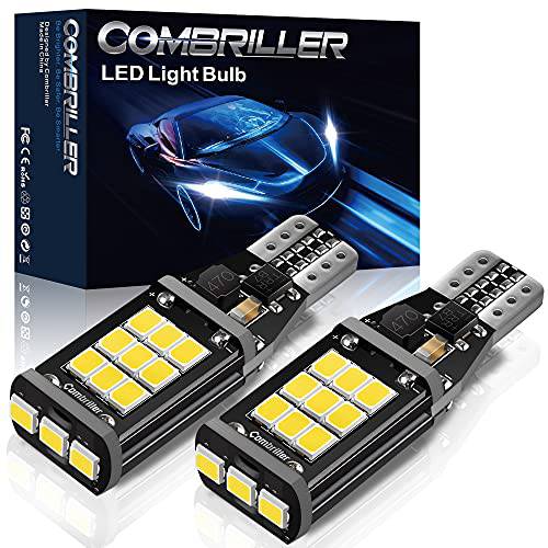 Combriller 912 921 LED 전구 백업 리버스 라이트 전구 에러 프리 T15 906 W16W led 전구 후미등, 후진등 전구 트럭 슈퍼 브라이트 6500K 화이트 2835 21-SMD 921 LED 전구 팩 of 2