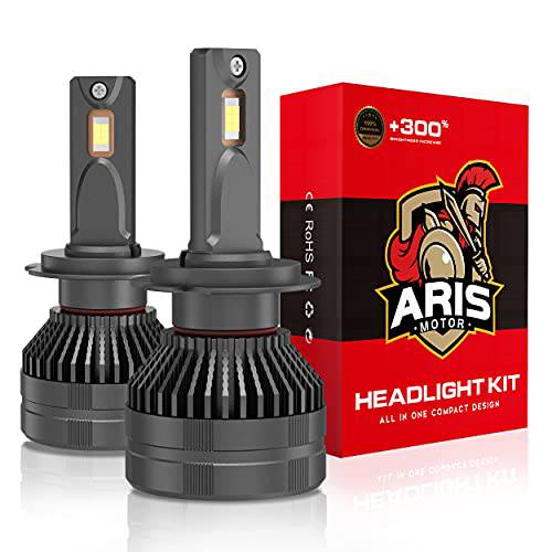 ARISMOTOR H7 LED 헤드라이트전구, 전조등, 120W 20000LM 하이 파워 6500K 익스트림 브라이트 CSP 칩 변환 키트