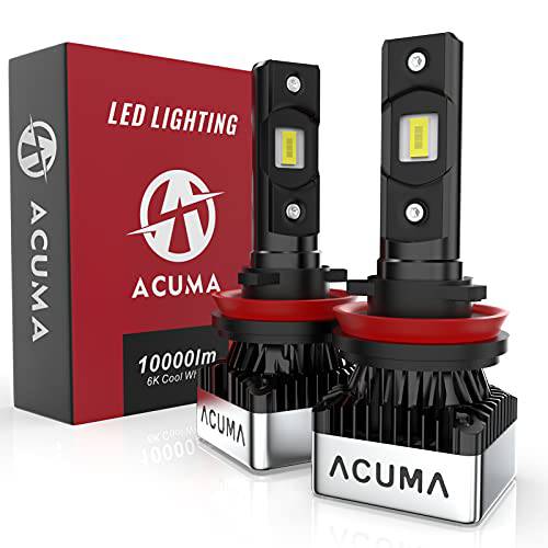 ACUMA H11 H8 H9 LED 헤드라이트전구, 전조등, 10000lm 슈퍼 브라이트 Acme-Xs LED 칩, H9 하이 빔, H8 안개등, IP68 방수, 6000K 쿨 화이트, 플러그 and 플레이