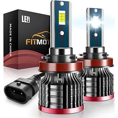 FITMOTORS H11/ H9/ H8 LED 헤드라이트,전조등, 80W 16000 루멘 300% Brighter LED 헤드라이트전구, 전조등, 하이 로우 빔 포그라이트, 안개등 6500K 슈퍼 브라이트 LED 변환 키트, 팩 of 2