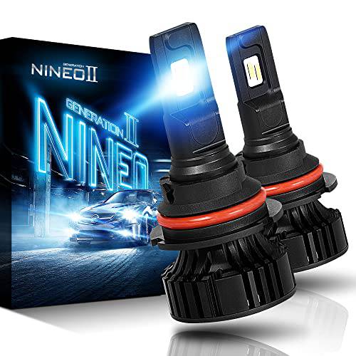 NINEO 9007 LED 전구, 12000LM 60W HB5 라이트 할로겐 교체용 6500K 쿨 화이트 익스트림 브라이트 All-in-One 변환 키트 | 360 도 조절가능 빔 앵글