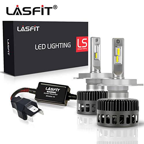 LASFIT LS 플러스 H4 9003 LED 전구, 8000LM 슈퍼 브라이트 6000K 쿨 화이트 72W (팩 of 2)