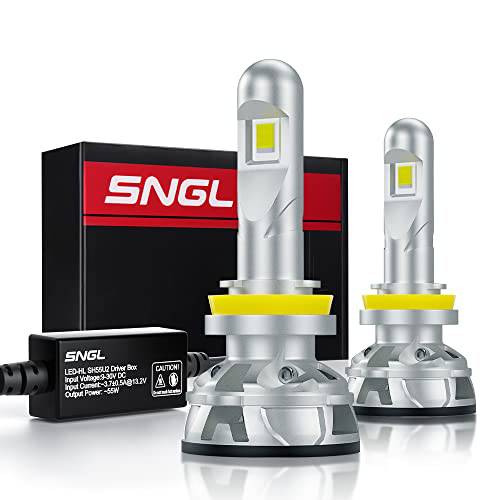 SNGL H8 H9 H11 LED 헤드라이트전구 H11 로우 빔 or H11 H9 하이빔 LED 헤드라이트 or H8 H16 H11 LED 포그라이트, 안개등,  슈퍼 브라이트 맥스 15200LM 110W 6000K 제논 화이트 (팩 of 2)