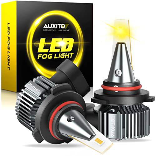 AUXITO H10/ 9145 LED 포그라이트, 안개등 전구,  앰버옐로우, 노란색, 무선, 6000LM Per 세트, 9140/ 9045/ 9040 DRL 전구 교체용 포드, GMC( 팩 of 2)